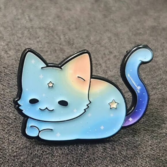 Blue Celestial Cat Pin - Picture 1 of 2